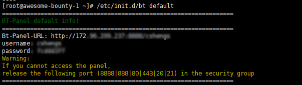 BT宝塔登录地址账号和密码